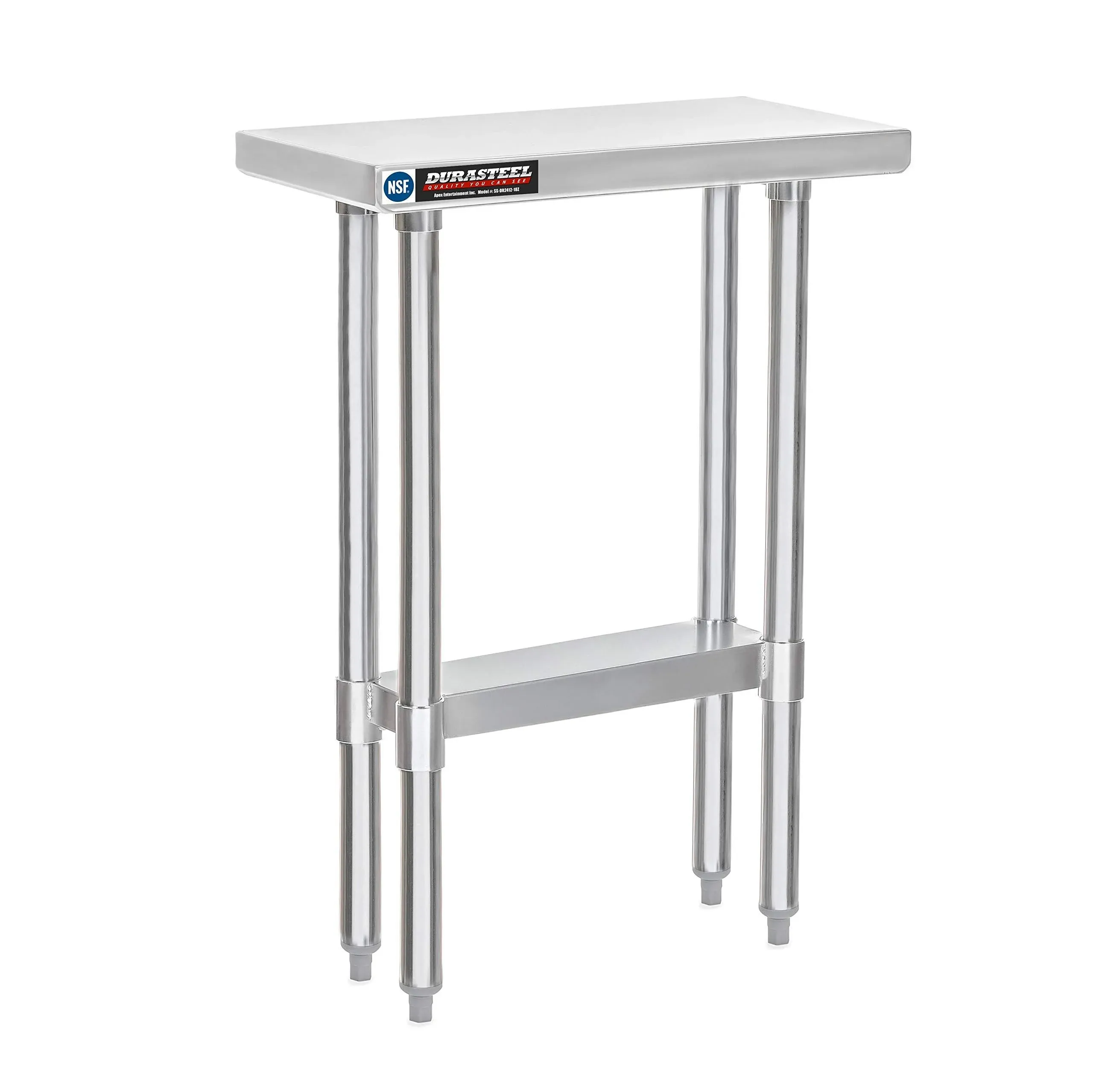 Food Prep Stainless Steel Table - DuraSteel 24 x 12 inch Commercial Metal ...