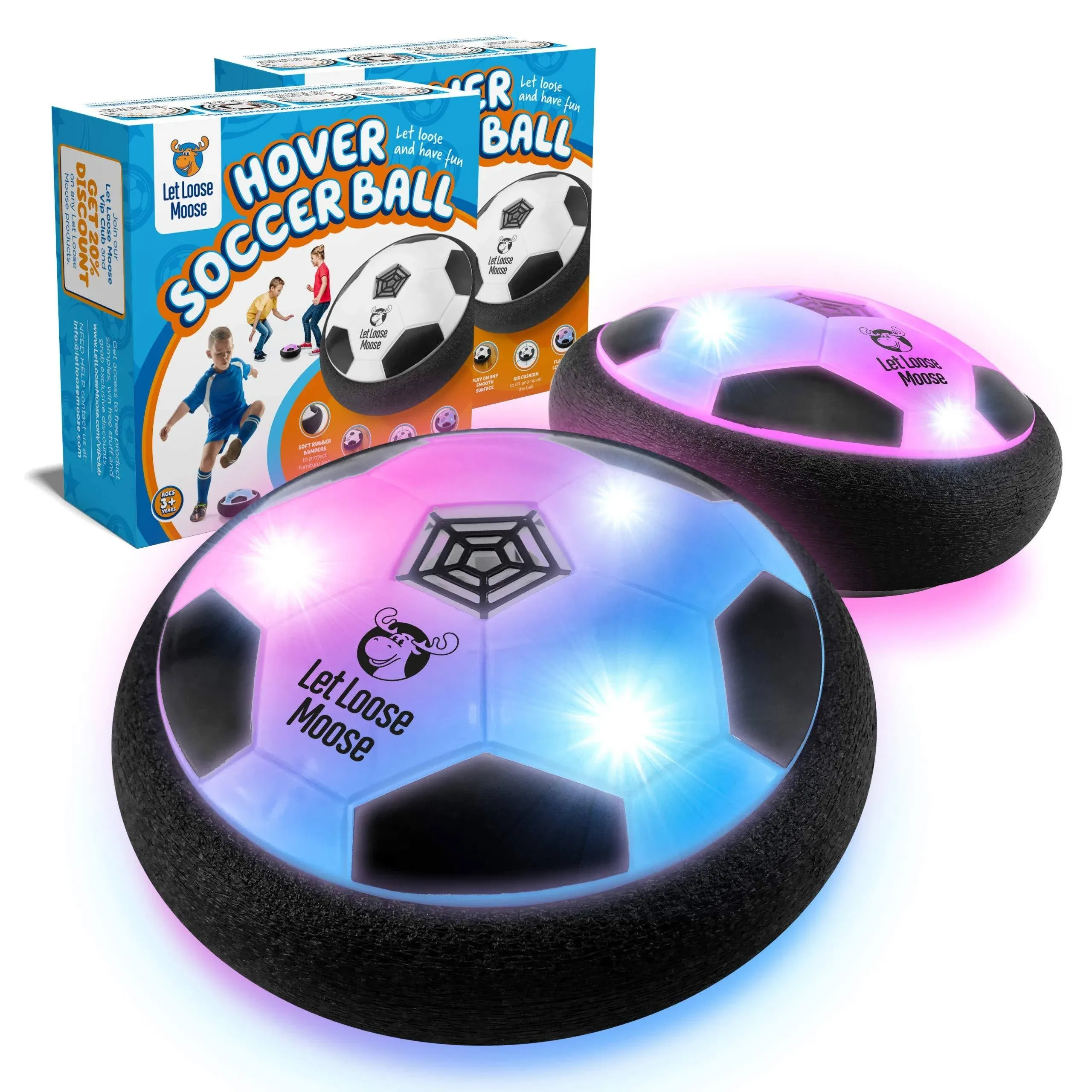 Hover Soccer Ball, Set of 2 Light up LED Soccer Ball Toys, Safe for Indoor Play,