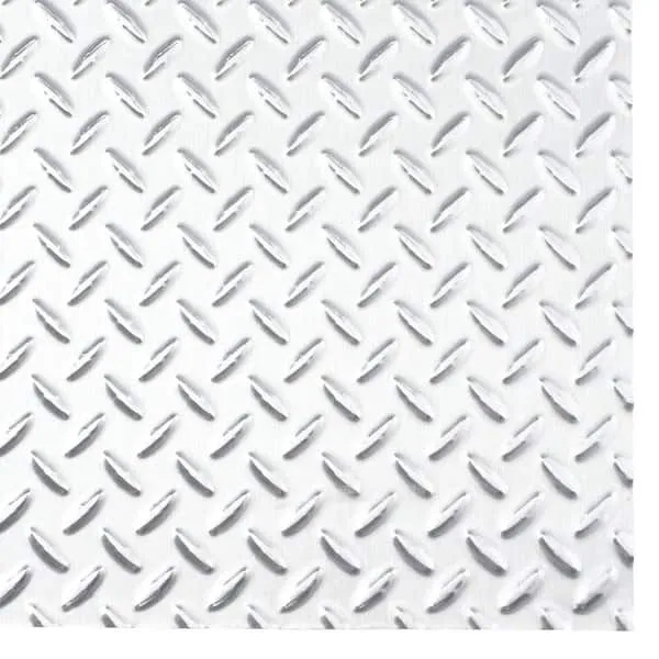 Diamond Plate 96 in. x 48 in. x 0.013 Decorative Vinyl Wall Panel in Brushed Aluminum