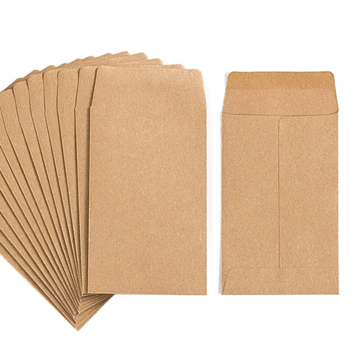 100 Pack Small Coin Envelopes Self Adhesive Kraft Paper Seed Envelopes Mini Parts Small Items Stamps Storage Packets Env