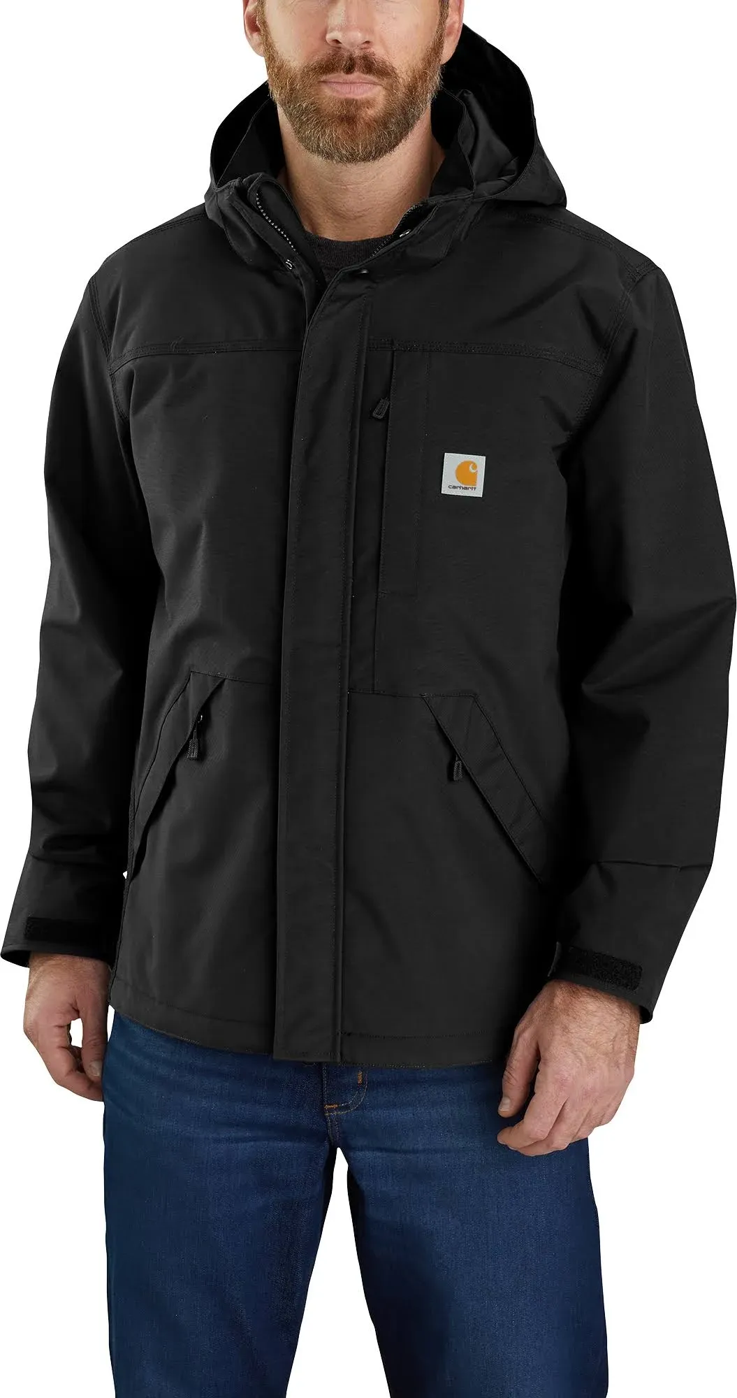 Carhartt Men’s Crowley Soft Shell Jacket Sz XL Black Full Zip and Snaps