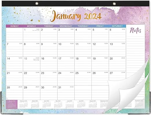 Desk Calendar 2024 - Large Desk Calendar 2024, Jan. 2024 - Dec. 2024, 22&#034; X 17&#034;,