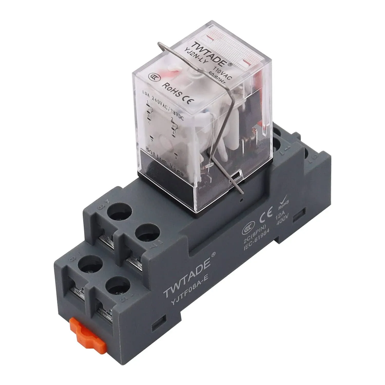 /ac 110v 10a Coil Electromagneti<wbr/>c Power Relay 8 Pins 2dpt 2no+2nc With Indicator