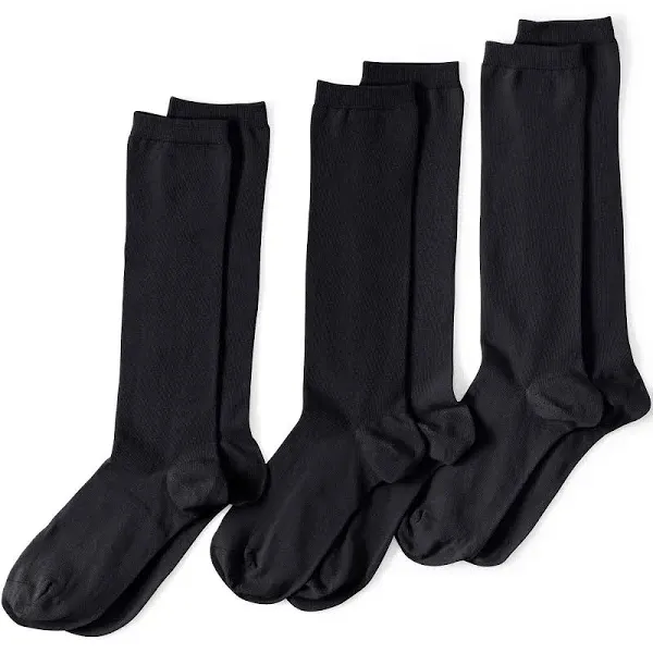 Lands' End Women's 3-Pack Seamless Toe Solid Trouser Socks