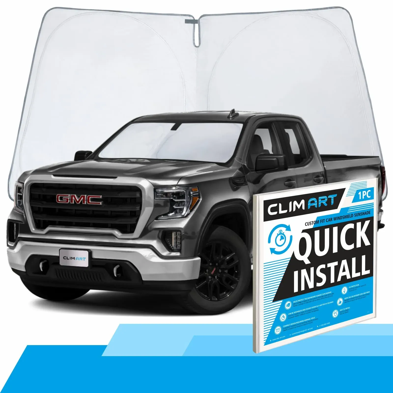 Windshield Sun Shade for GMC Sierra 19-24 Foldable Car Sunshade Sun Protector  | eBay