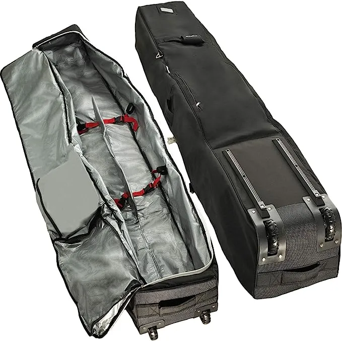 Athletico Rolling Double Ski Bag - Padded Ski Bag With Wheels for Air Travel