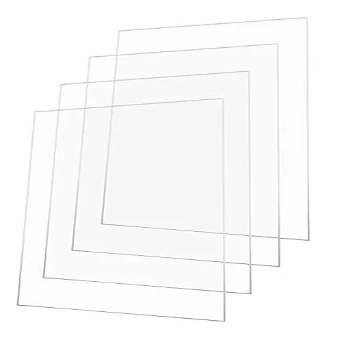 4 Pack 5&#034; x 10&#034; x 0.120&#034; Clear Acrylic Plexiglass Sheets Cast Sheet Plastic S...