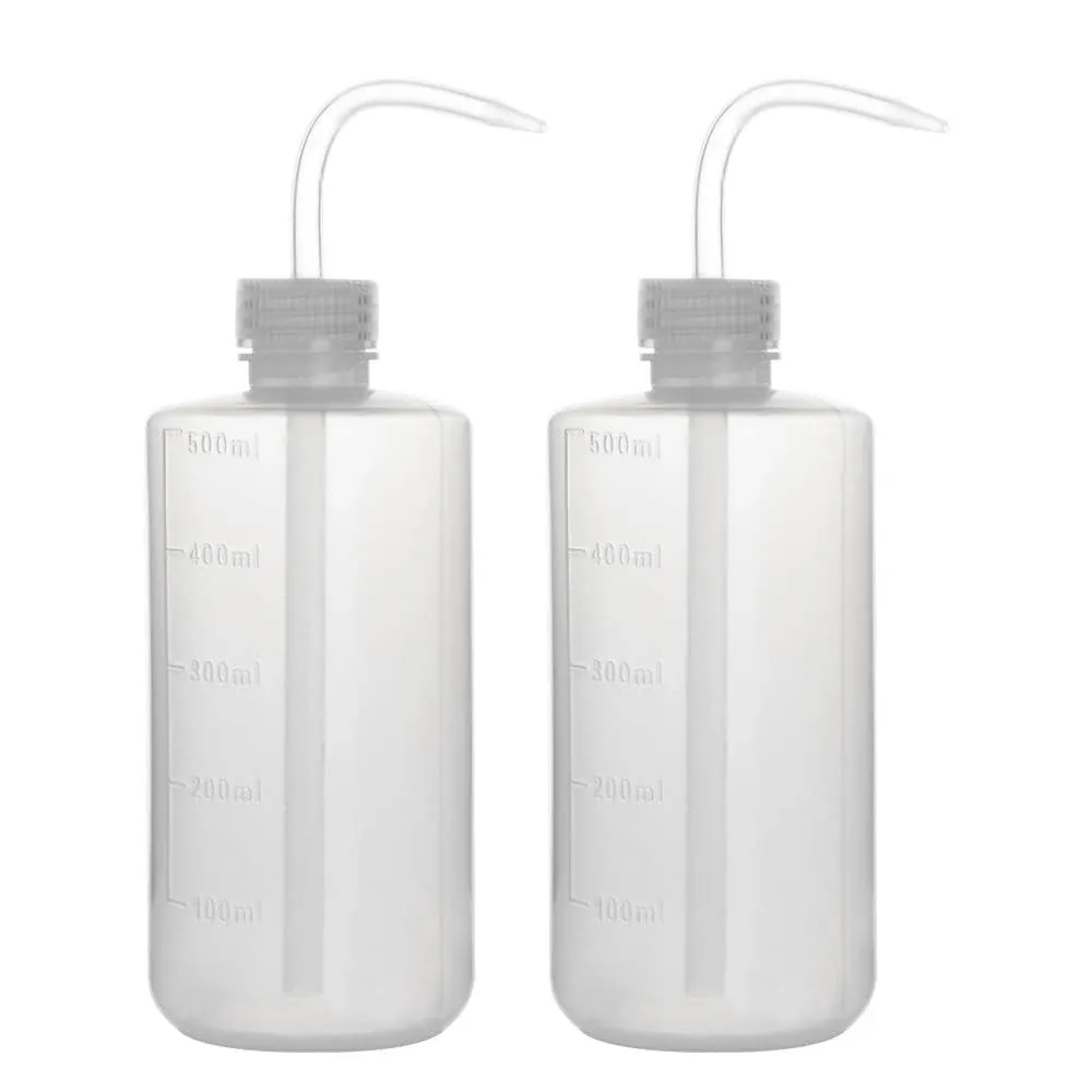 stonylab Chemical Wash Bottle, 2-Pack Plastic Safety Lab Squeeze Wash Bottle, LDPE with Narrow Mouth, 500 ml (16 oz)/2 Bottle