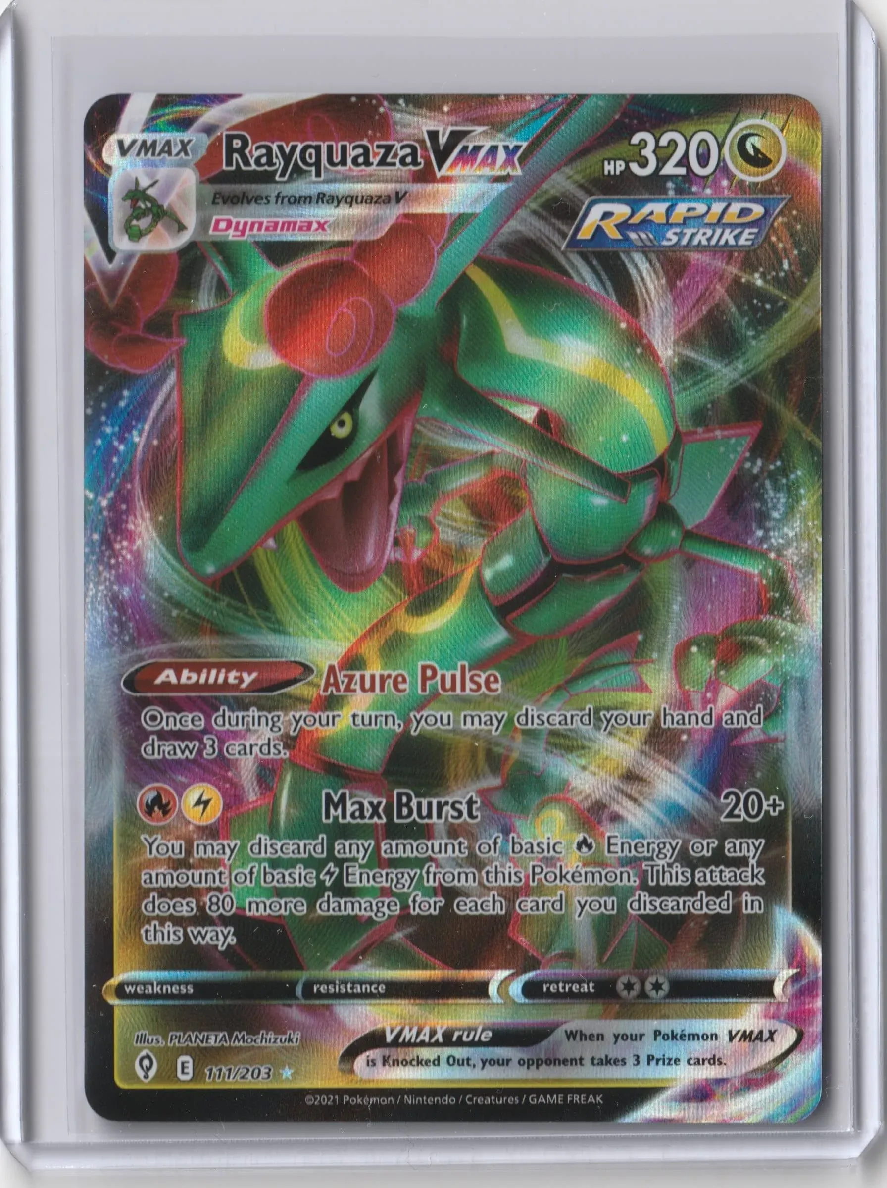 Pokemon Rayquaza VMAX Ultra Rare Evolving Skies NM/M