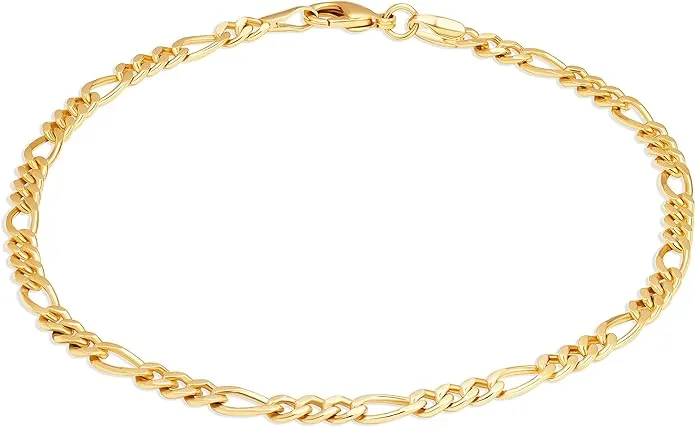 18K Gold Plated 4.5mm Figaro Anklet