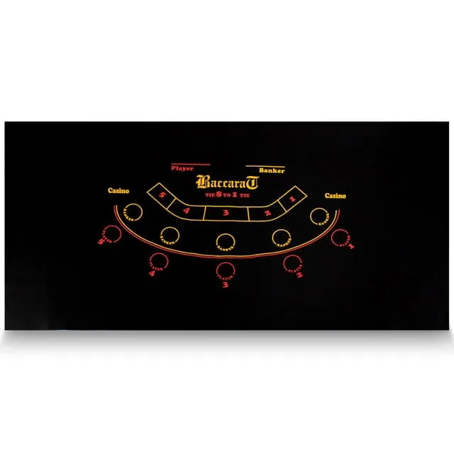 Black Baccarat Casino Table Felt Layout