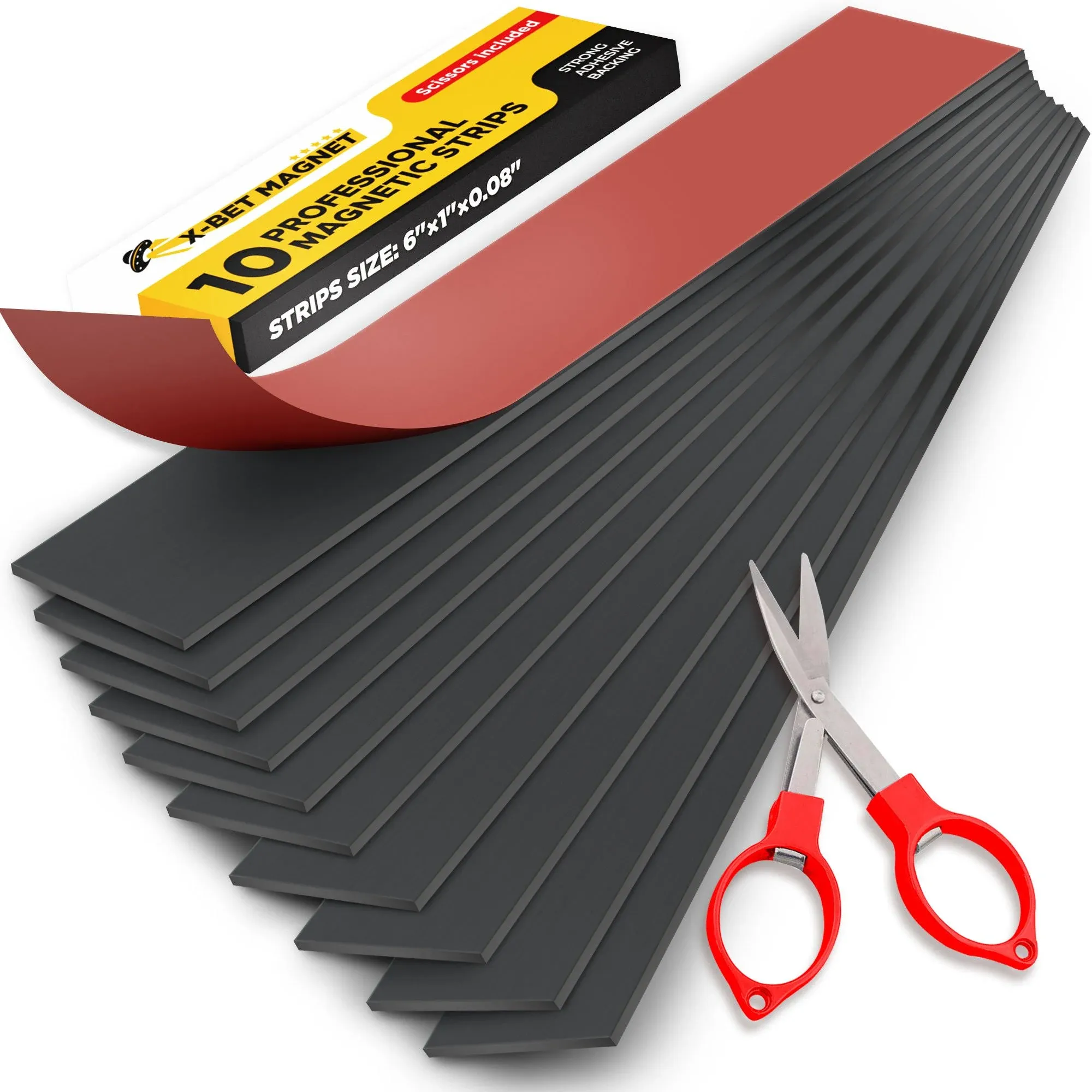 Magnetic Strips with Adhesive Backing 6 Pcs - Magnetic Tape | X-bet