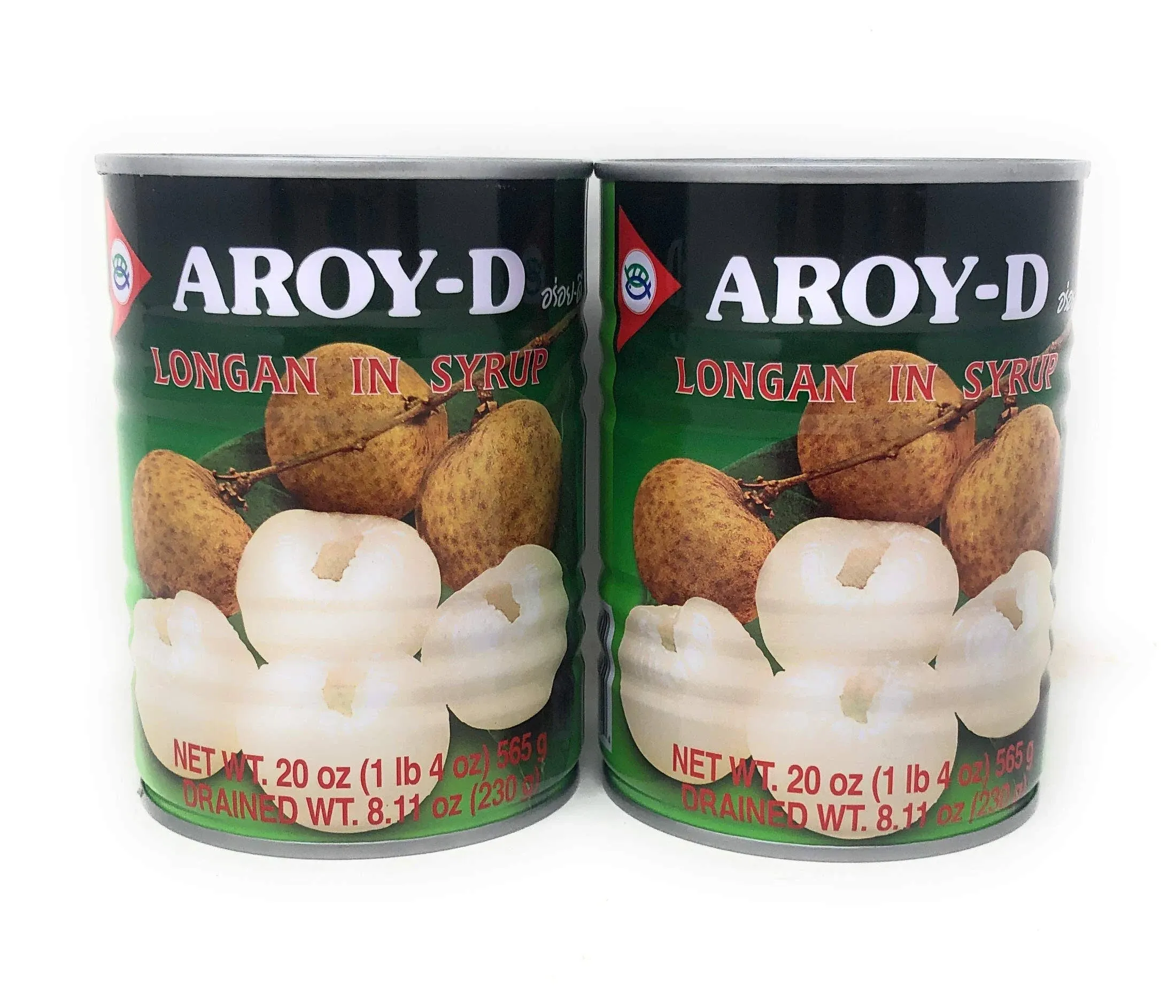 Aroy-D Longan in Syrup 20oz (565g), 2 Pack