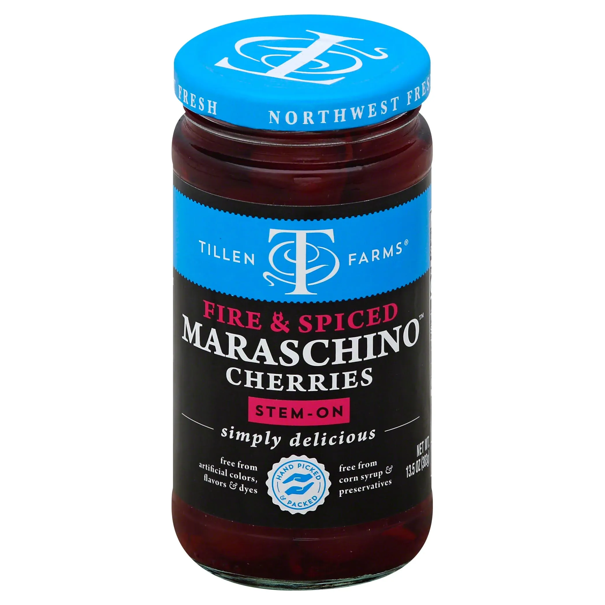 Tillen Farms Fire & Spiced Maraschino Cherries, 13.5 oz