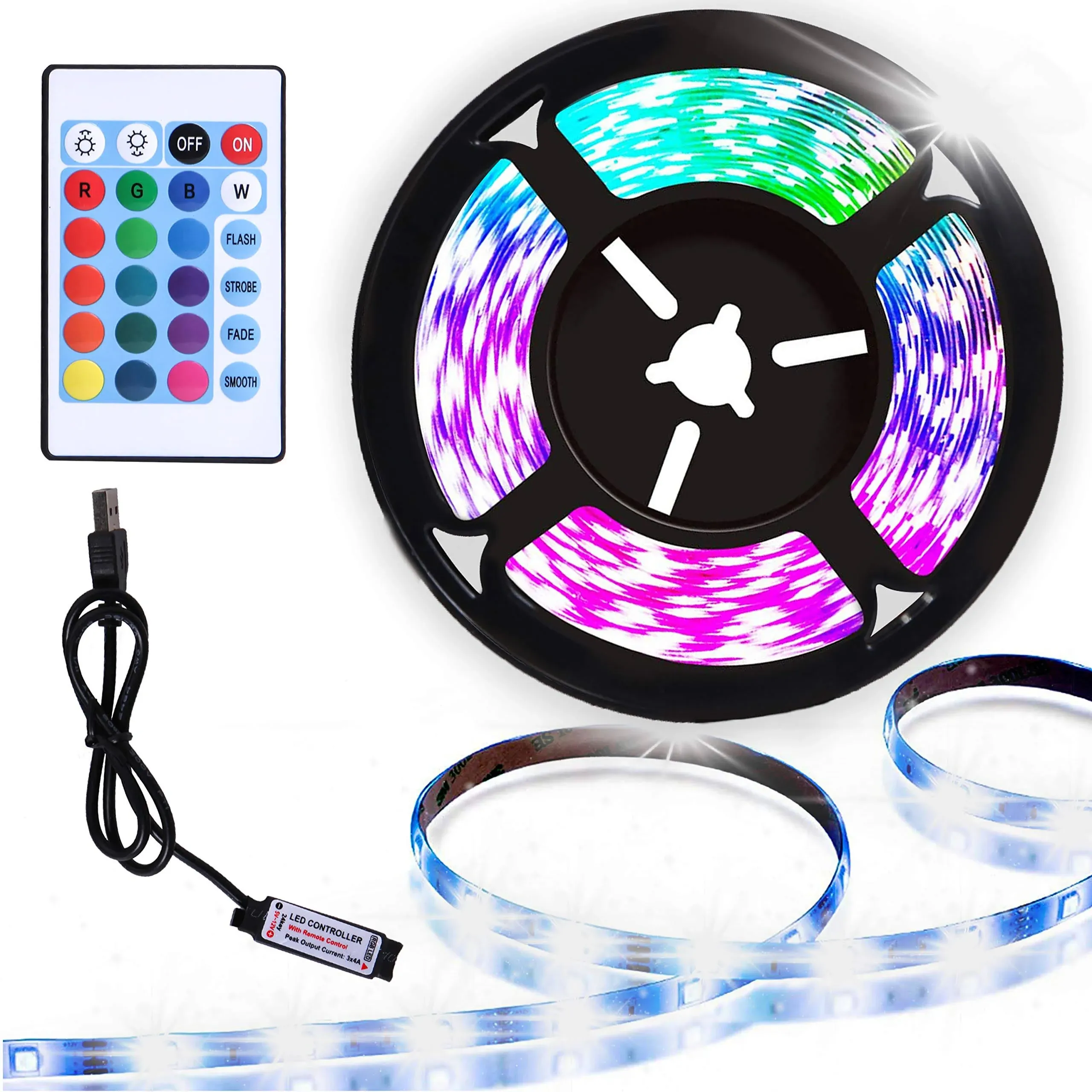 Led Strip Lights 10Ft RGB Color Changing Led Light Strip with Remote