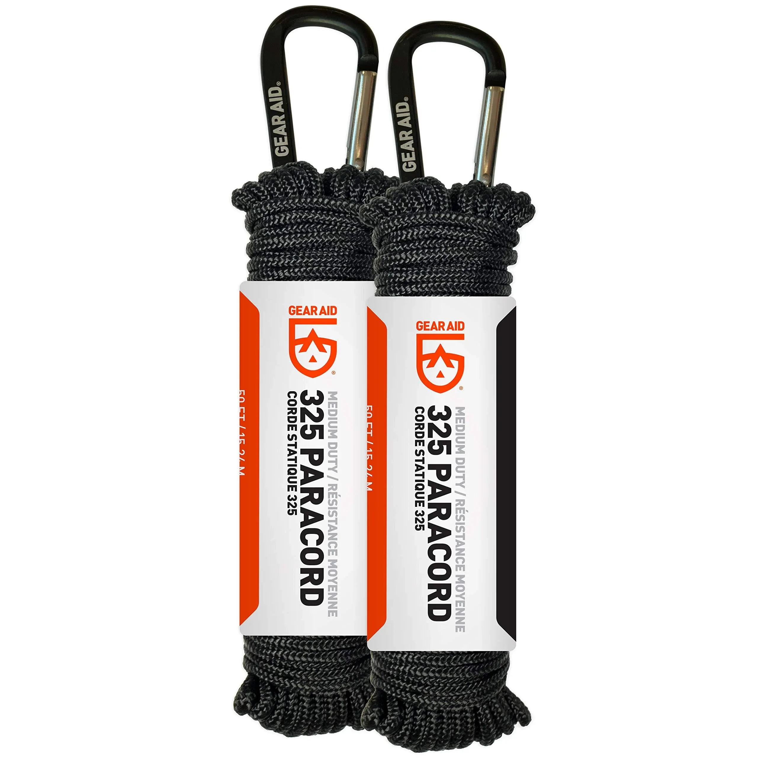 GEAR AID 325 Paracord and Carabiner, Utility Cord for Camping and Hiking,