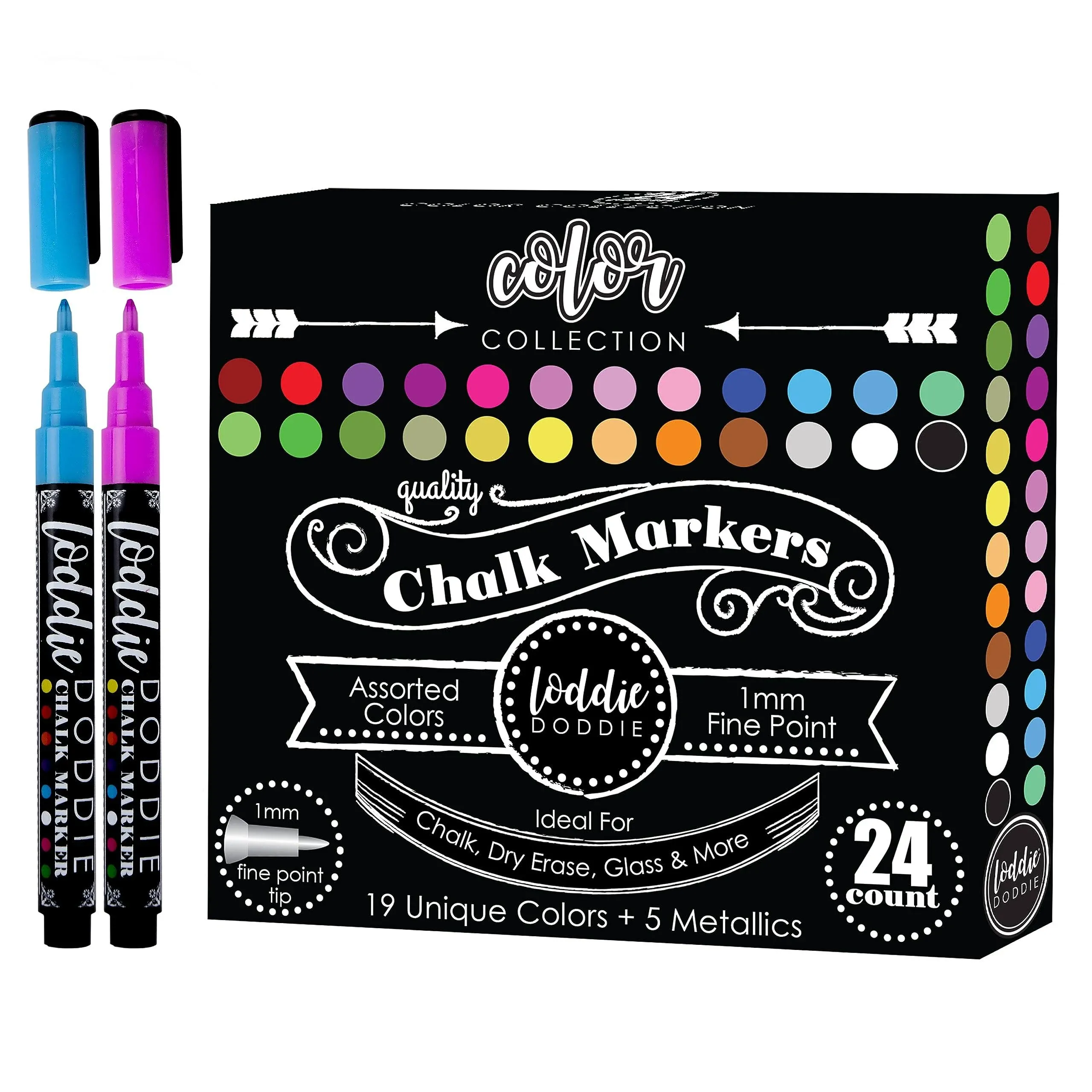 Loddie Doddie Liquid Chalk Markers | Dust Free Chalk Pens - Perfect for ...