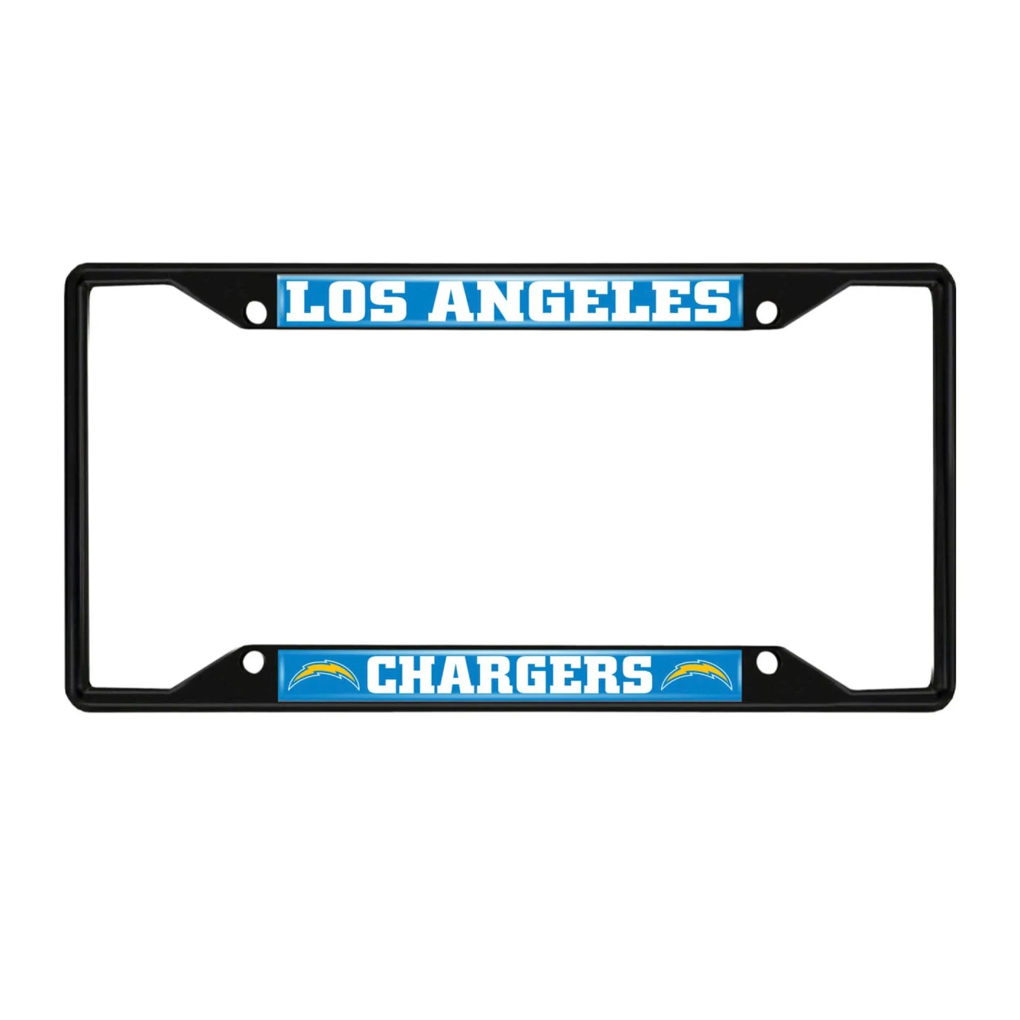 Fanmats NFL Los Angeles Chargers Black Metal License Plate Frame 