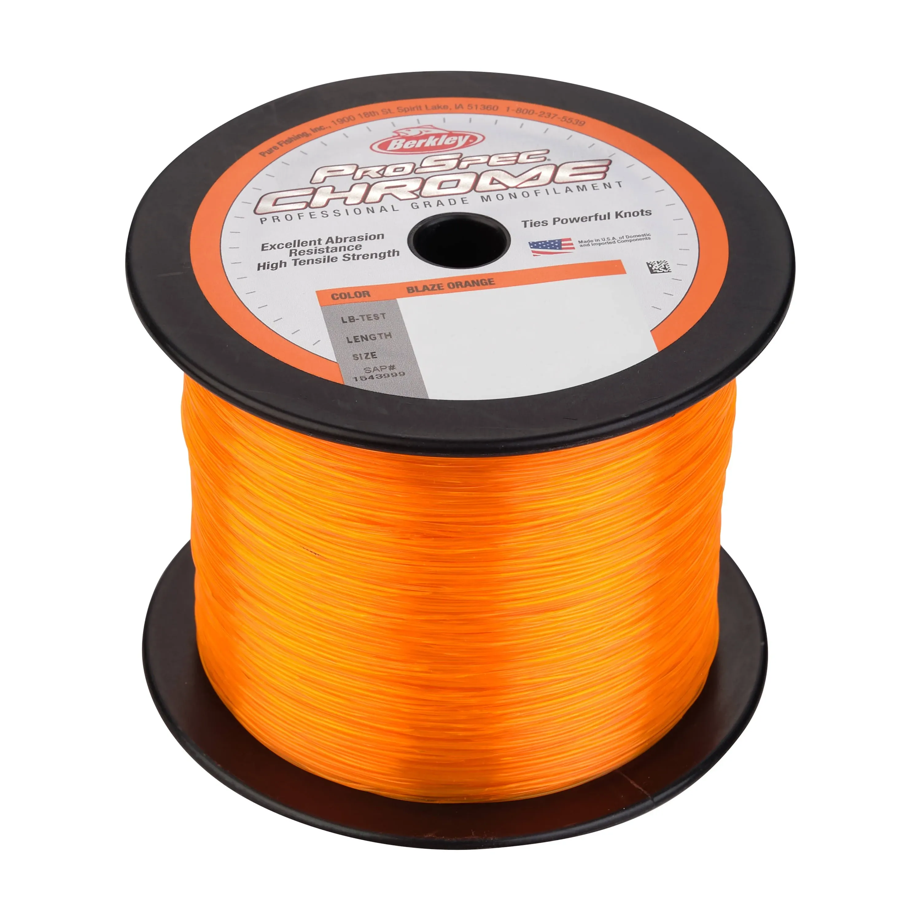 Berkley ProSpec Chrome Monofilament Fishing Line - 16lb, Blaze Orange, 3000yds