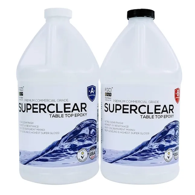 Superclear® Table Top Epoxy Resin - 1 Gallon Countertop Epoxy Kit - Two Part Resin Epoxy, Self-Leveling, UV Resistant, Food Safe, Bar Top Epoxy