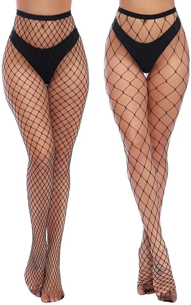 Charmnight Womens High Waist Tights Fishnet Stockings Thigh High Pantyhose 2 PAI