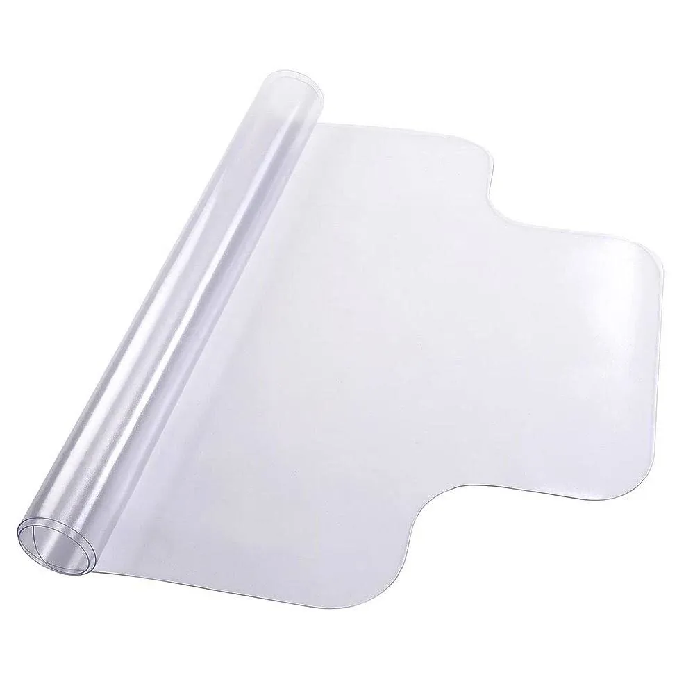 Yeshom 48" x 36" Clear PVC Floor Mat Protector w/ Lip 1.5mm Thickness for Hard ...