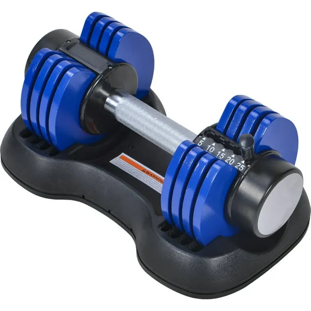 HLAiLL Adjustable Dumbbell 25 lbs Dumbbells for Men and Women,Fast Adjust Weight by Turning Handle,Black Dumbbell with Tray Suitable for Full Body Workout Fitness