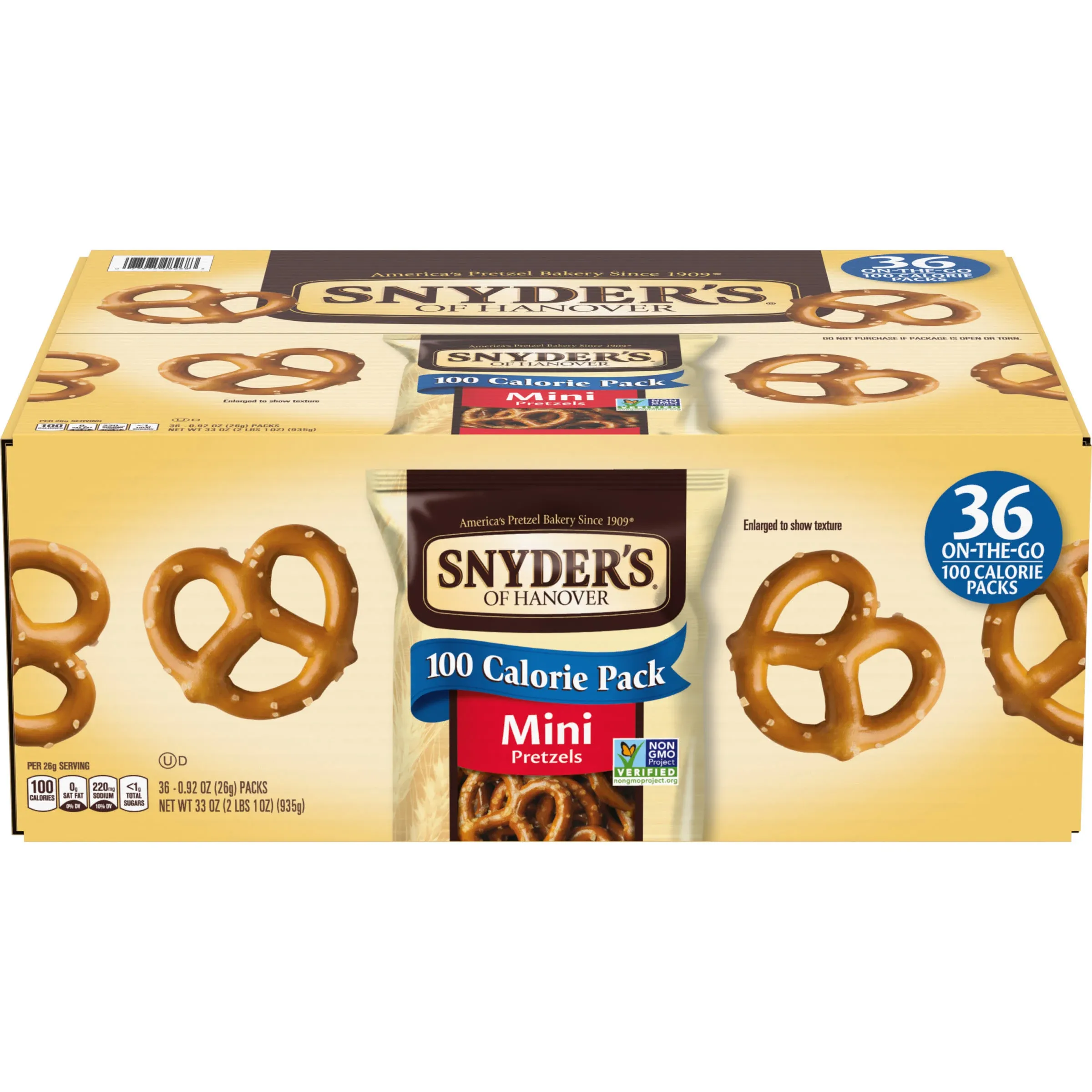 Snyder's Of Hanover Pretzels, Mini, On-the-Go Packs - 60 pack, 1.5 oz packs