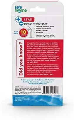 Safe Home DIY Lead in Drinking Water Test Kit at Home Testing for Lead in City Water or Well Water 10 Minute Test 4-Pack