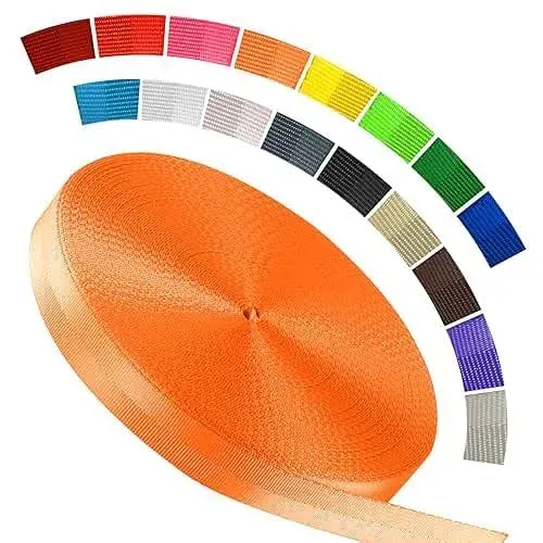 WEBSUKA Polyester Webbing Strap 16Colors - 11519 - 165 25 33 55 Yards Heavy Duty ...