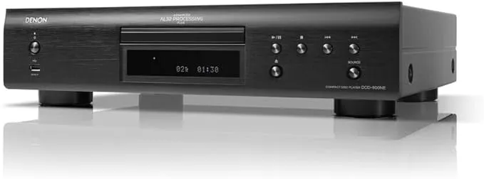 Denon DCD-900NE CD Player (2022 Model) with Advanced AL32 Processing Plus & Integrated USB Port, Supports Hi-Res Formats - CD, CD-R/RW, MP3, DSD & More, Pure Direct Mode, Vibration-Resistant Design