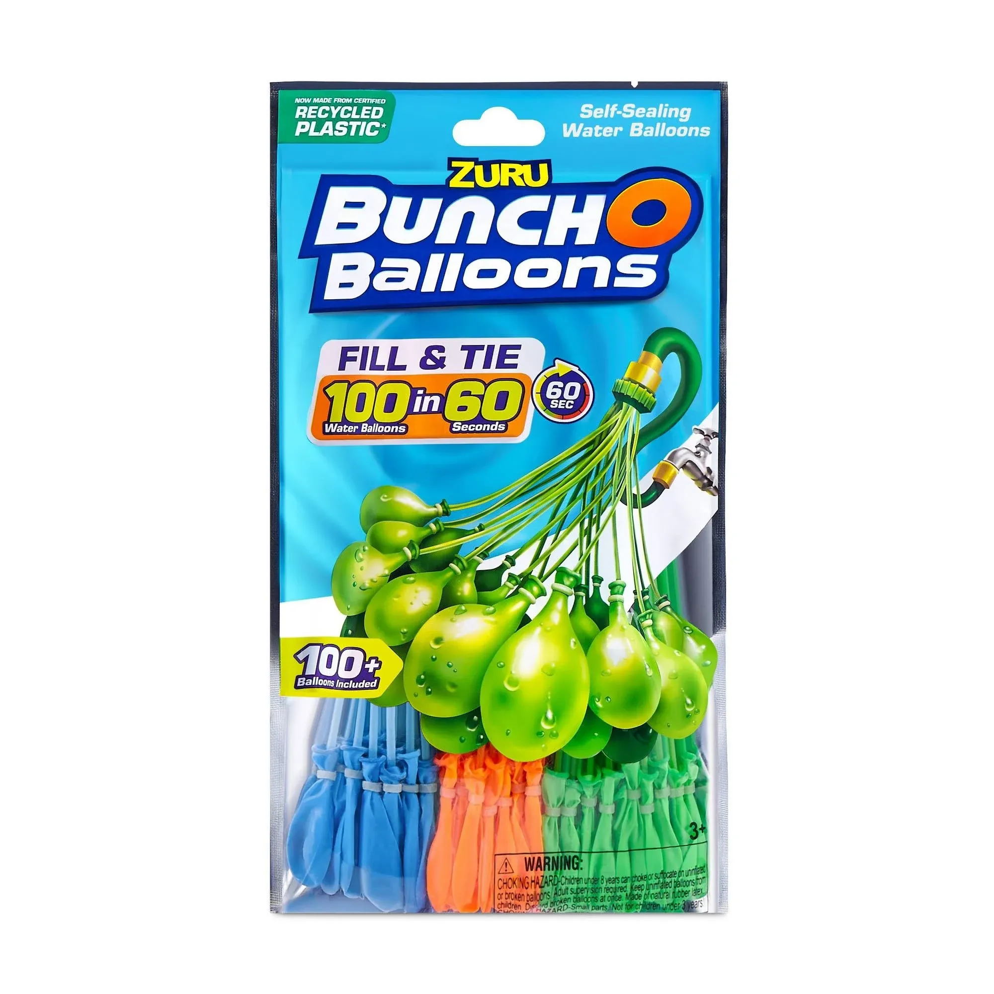 Bunch O Balloons 100 Rapid-Filling Self-Sealing Water Balloons (3 Pack)