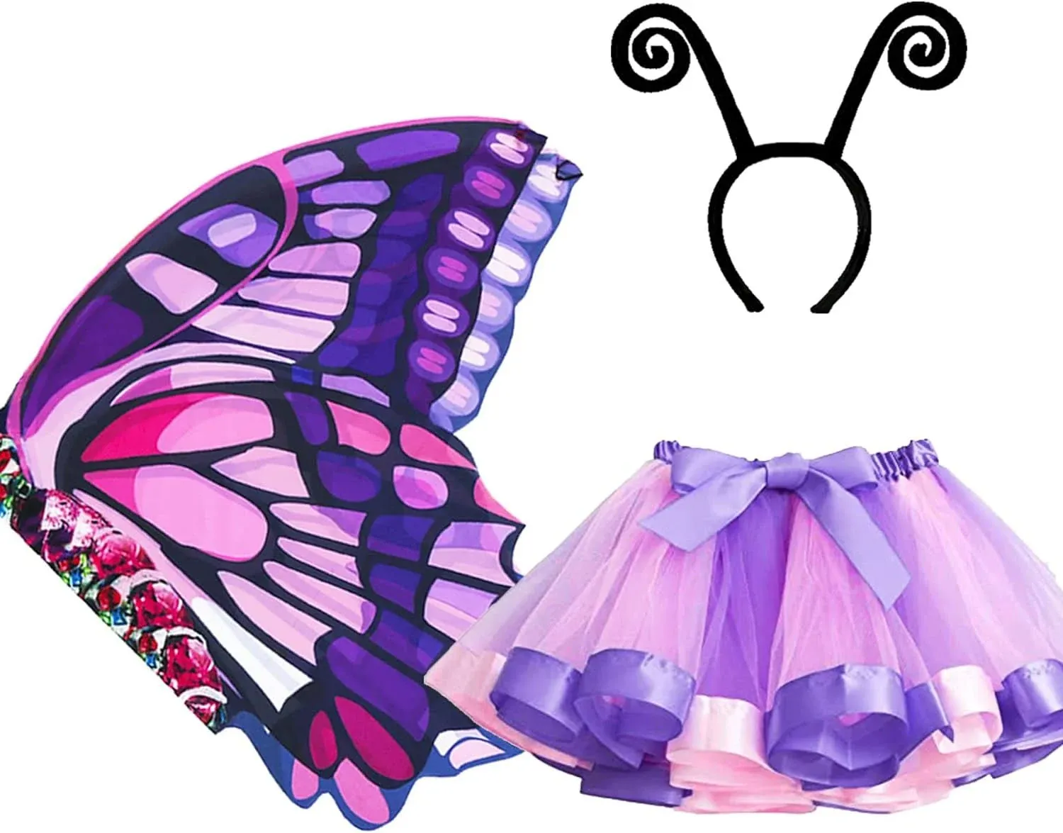 D.Q.Z Kids Fairy Butterfly-Wings Costume for Girls Halloween Butterfly Costumes ...