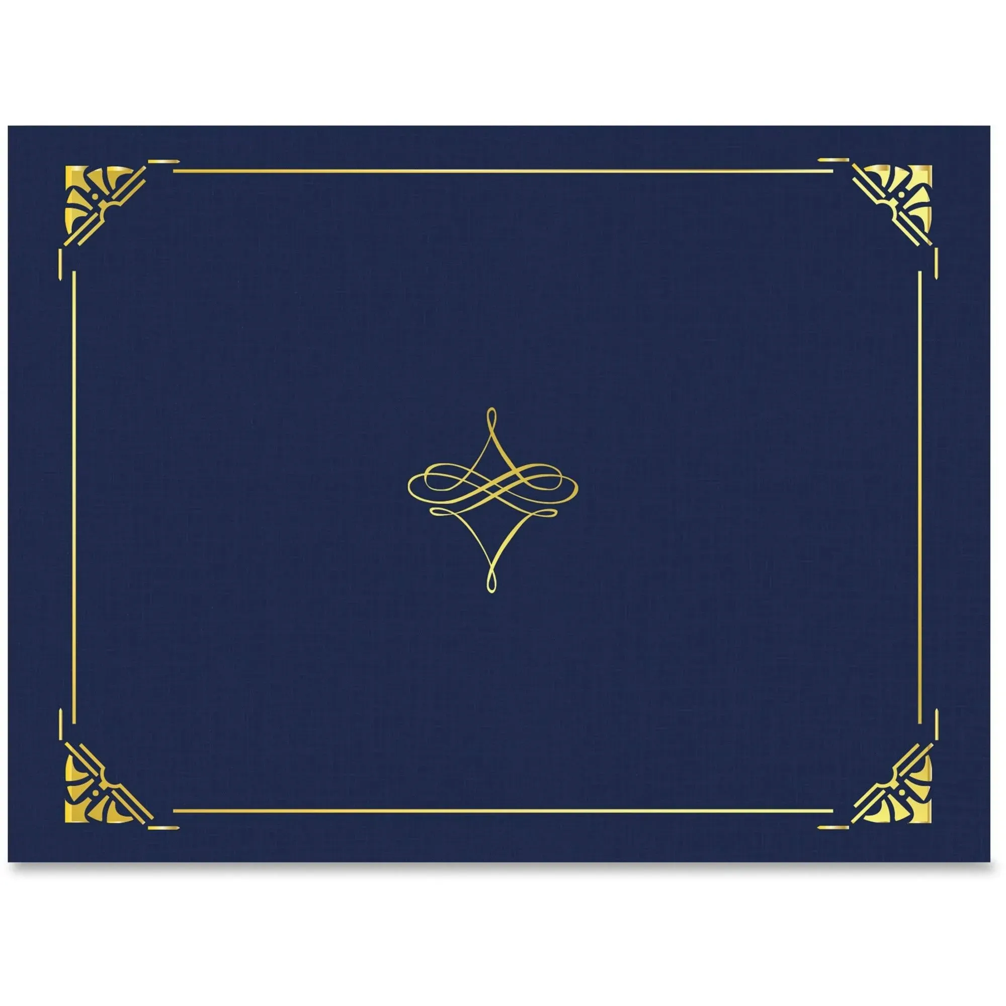 Geographics Gold Foil Border Certificate Holder, Blue, 5 Pack