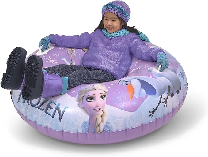 GoFloats Winter Snow Tube - Inflatable Sled for Kids and Adults (Choose from Unicorn, Disney's Frozen, Ice Dragon, Polar Bear, Penguin, Flamingo)