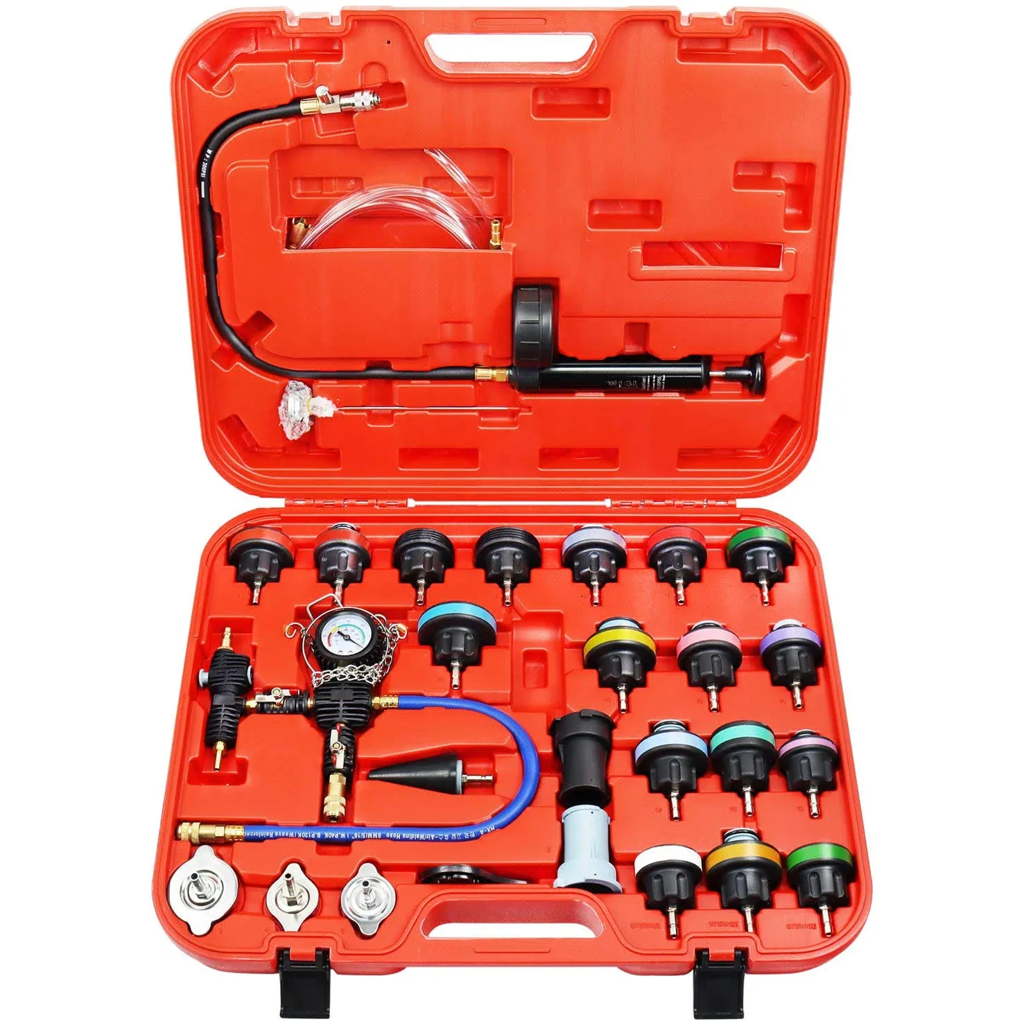 Radiator Coolant Pressure Tester Vacuum Refill Tool Kit, 28PCS Automotive Coo...