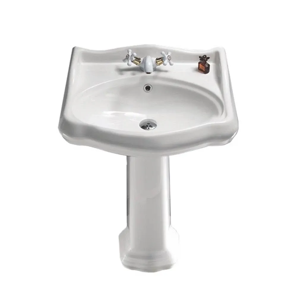 1837 Ceramic Pedestal Bathroom Sink with Overflow CeraStyle by Nameeks