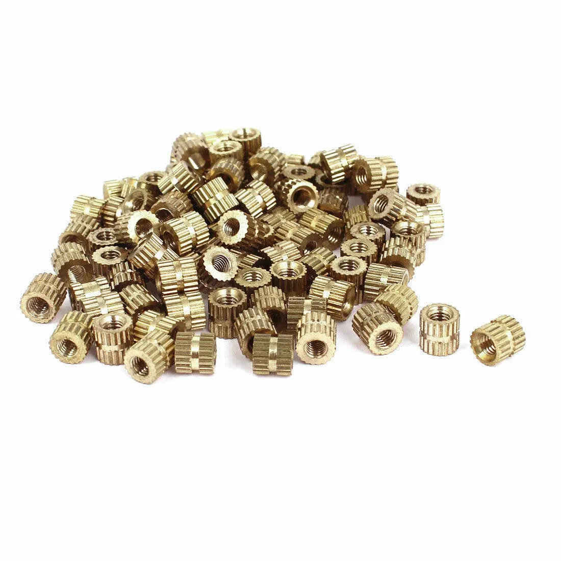 100pcs M3x5mm Metric Threaded Brass Knurl Round Insert Nuts