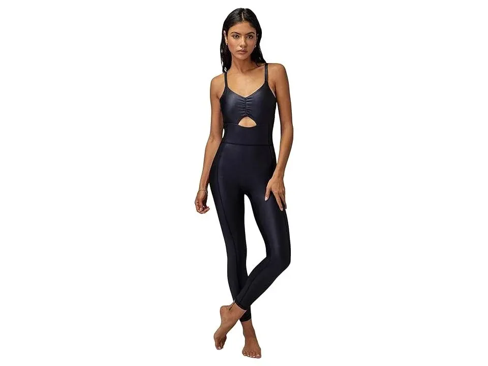 Spiritual Gangster Wet Look Jumpsuit Black M