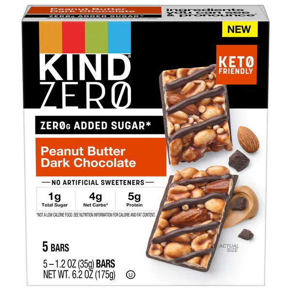 KIND ZERO Peanut Butter Dark Chocolate Bars