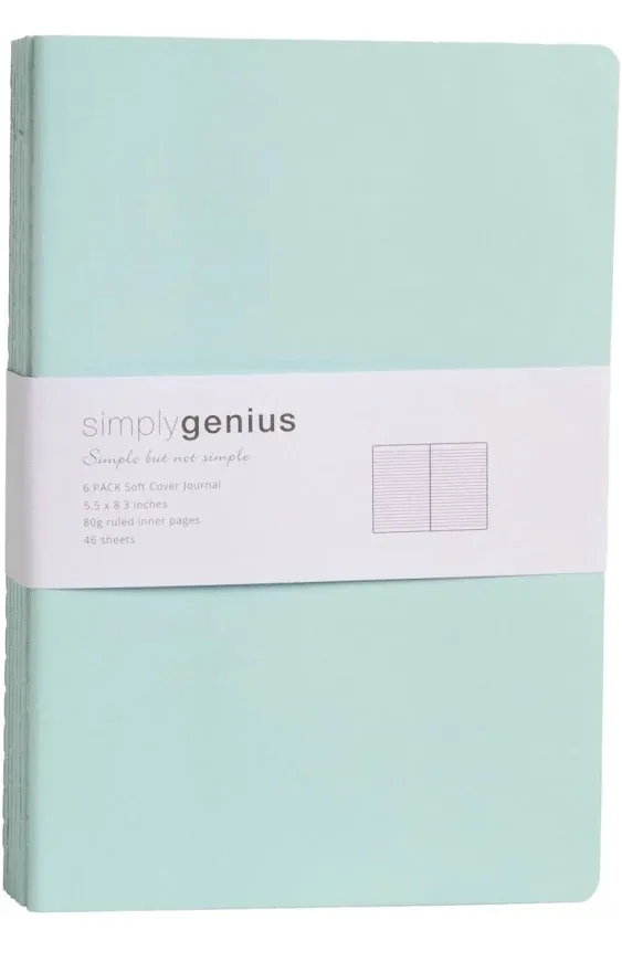 Simply Genius A5 Notebooks for Work, Travel, Business, School & More - College Ruled Notebook - Softcover Journals for Women & Men - Lined Note Books with 92 pages, 5.5" x 8.3" (Light Blue, 30 pack)