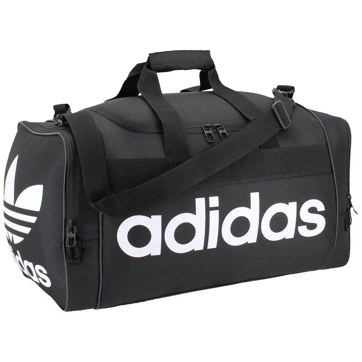 ADIDAS MEDIUM TREFOIL Originals Unisex Santiago Duffel Bag BLACK/WHITE