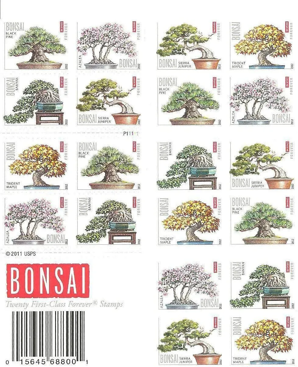 2 = 40! 2011 USPS Twenty First-Class Forever STAMPS Sheet of 20 x 2 BONSAI Trees