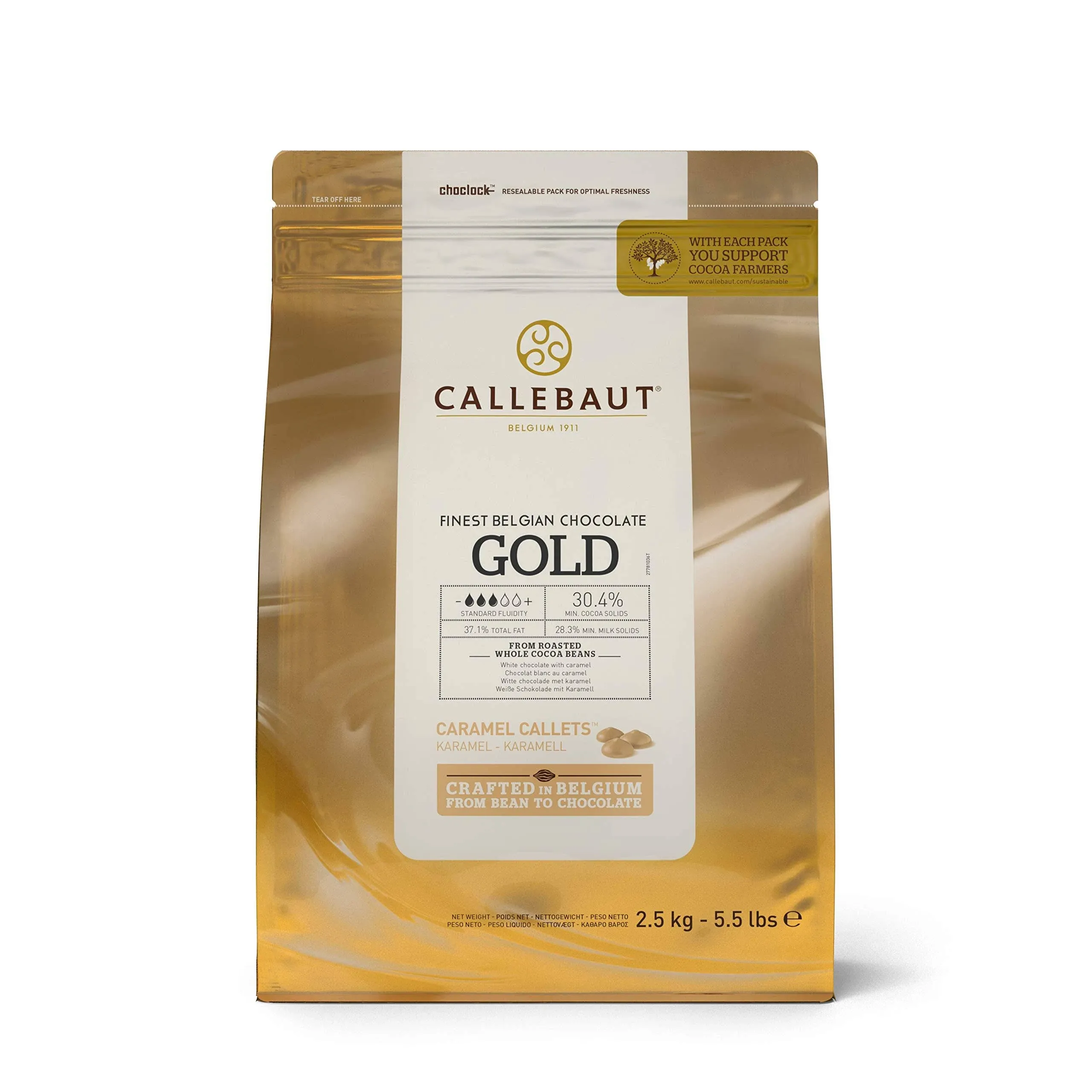 'Gold' 30.4% Chocolate Callets - 5.5 lbs