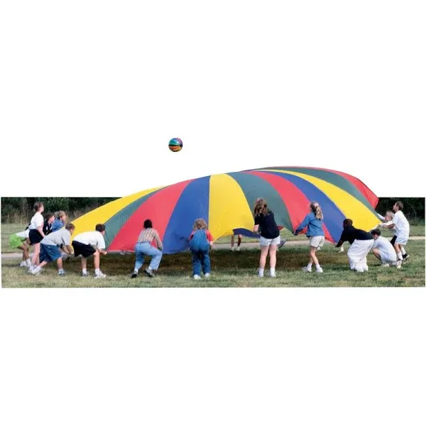 Sportime GripStarChute Parachute with 30 Handles, 30 Feet, Multiple Co