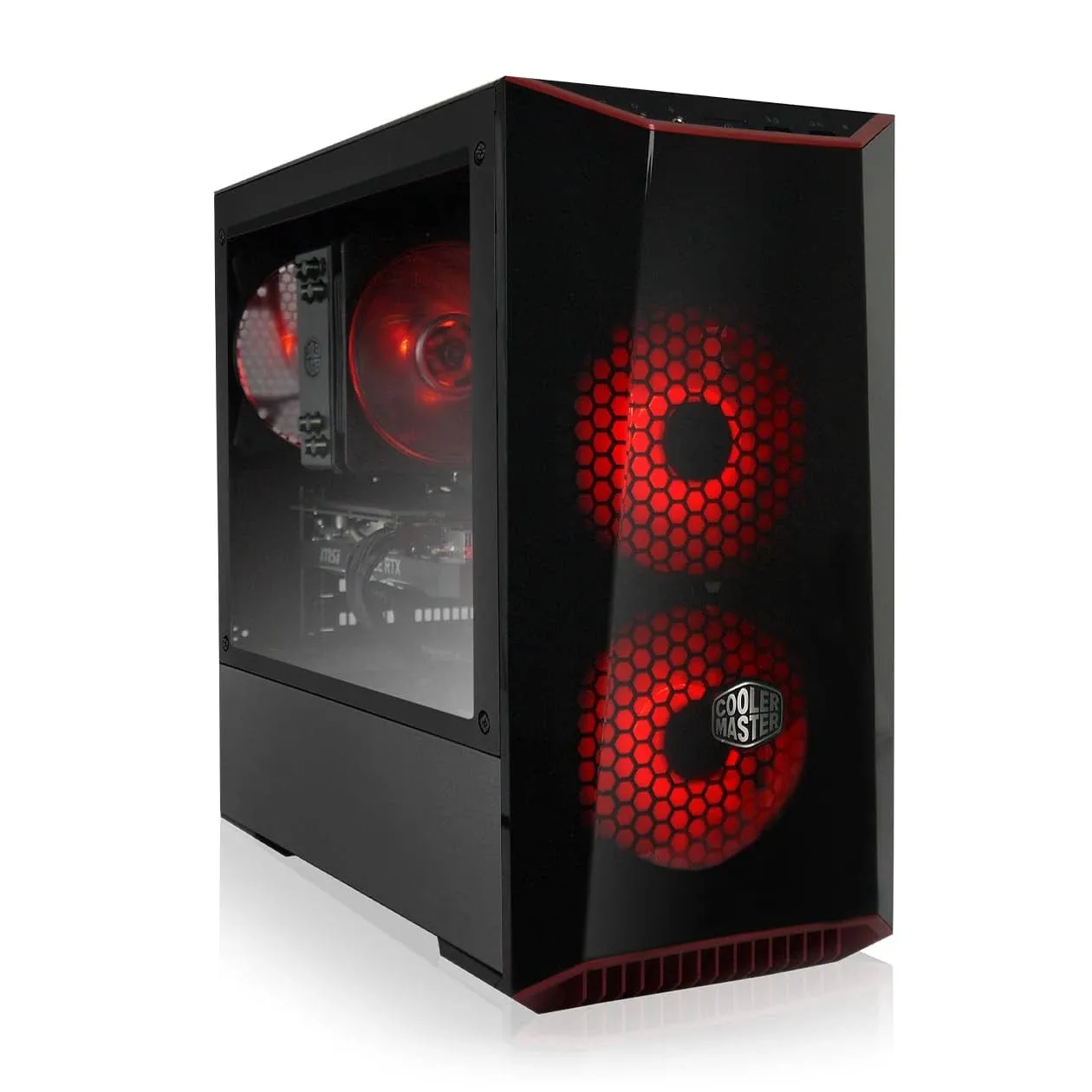 AVGPC Hellfire Series Gaming PC - AMD Ryzen 5 5600G 6-Core 3.90 GHz, RTX 3050 8GB DDR6, 16GB 3200MHz DDR4, 1TB NVME M.2 SSD, Hyper 212 RGB Cooler, RGB Fans, MasterBox 3.1 Lite TG Case, Windows 11