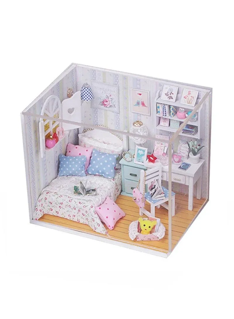 Flever Dollhouse Miniature DIY House Kit Creative Room with Furniture and Cover ...