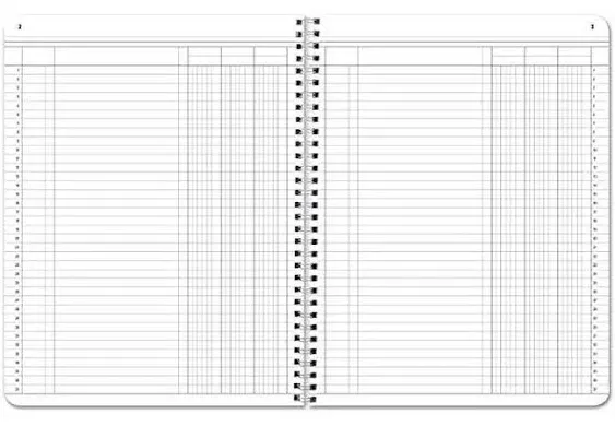 BookFactory 3 Column Ledger Book/Account Book/Accounting Notebook (3 (Three) Columns Columnar Log Book Format) - 100 Pages, 8.5" x 11", Wire-O (LOG-100-7CW-PP-(Accounting-3)-AX)