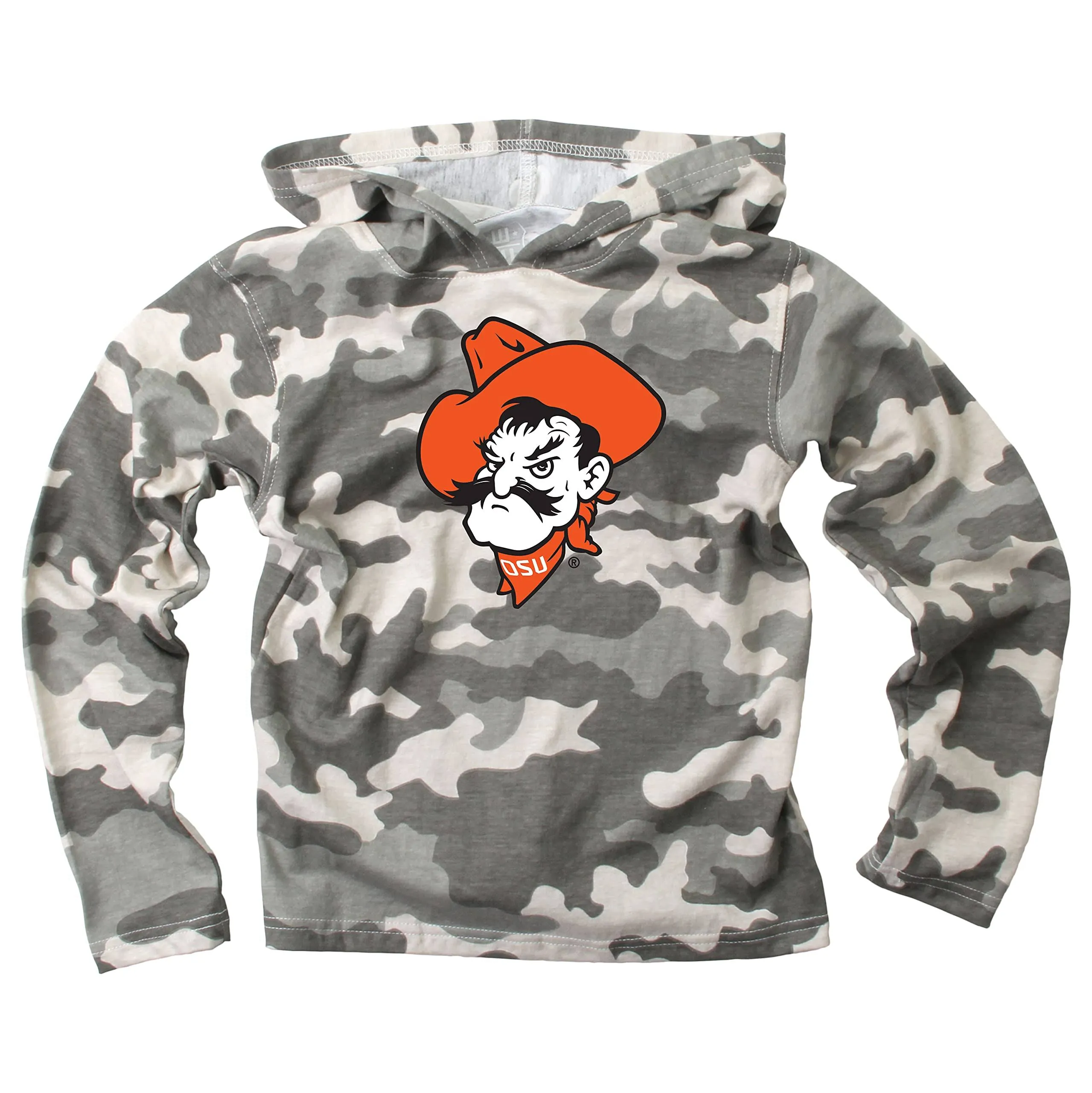 Wes and Willy Youth Camo Long Sleeve Hooded T-Shirt