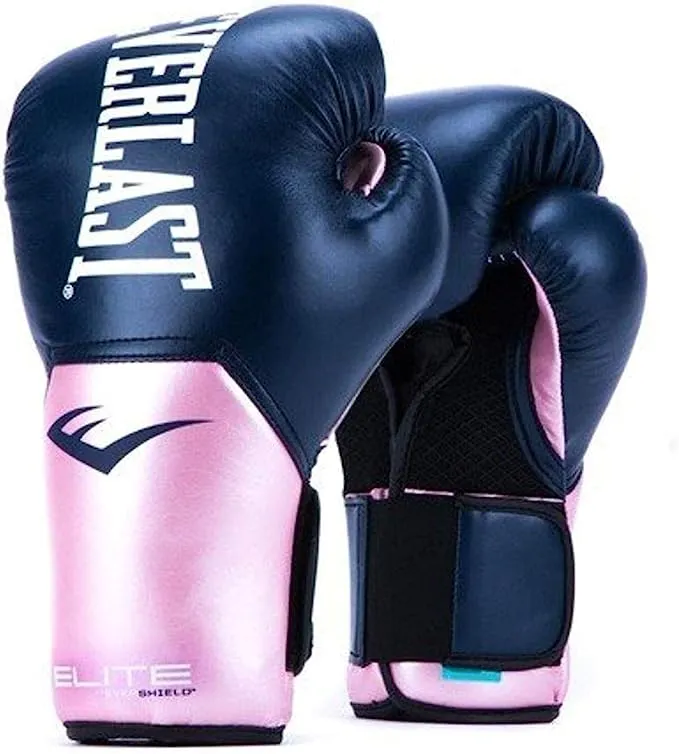 Everlast Elite Pro Style Guantes de entrenamiento, rosa/azul, 12 onzas